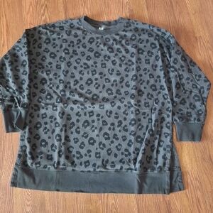Old Navy Black Leopard Print Sweatshirt